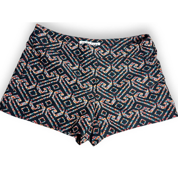 Trina Turk Corbin Flat Front Shorts | Sz 4, Multi Navy Jacquard - Picture 6 of 13